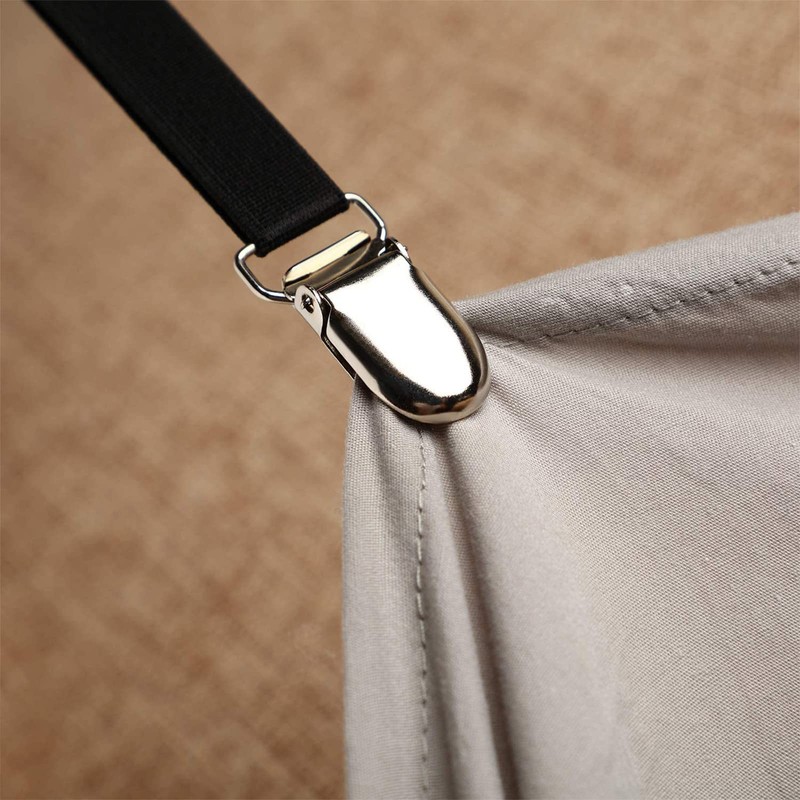 Boao 12 Pcs Bed Sheet Clips Straps Sheet Corner Straps