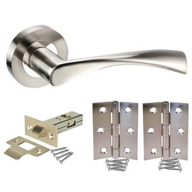 Door Handle Packs with Duo Chrome Door Handles, Latch and Hinges - Handle Kingdom Ltd