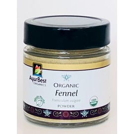 AyurBest Organics Fennel Powder, 100% USDA Organic, Kosher, Ayurvedic Herbs & Spices (3.0 oz Jar)