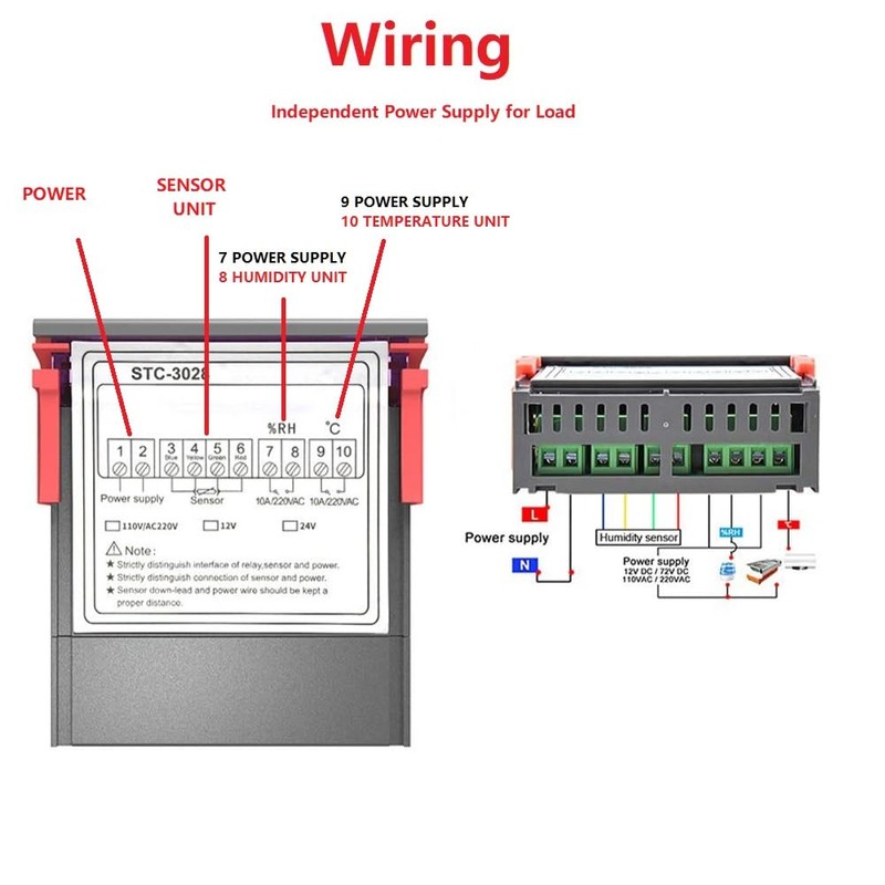STC-3028 Temperature Control 110V - 220V Digital Display Temperature and