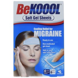 BeKoool Be Koool Gel Sheets for Adults Migraine, 4 Count (Pack of 3)