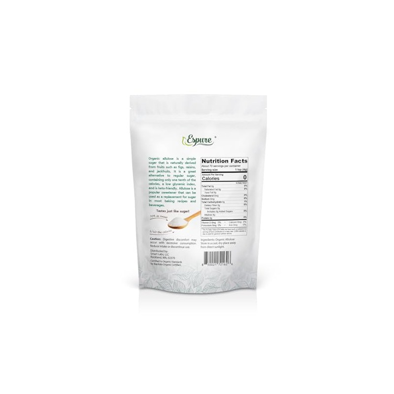 Espure Organic Allulose - USDA Certfied Organic, Low Calorie Sugar