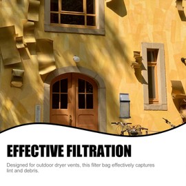 jojofuny 8pcs Outdoor Dryer Lint Bags Easy to Install Lint Catcher for Dryer Vent Drawstring Filter