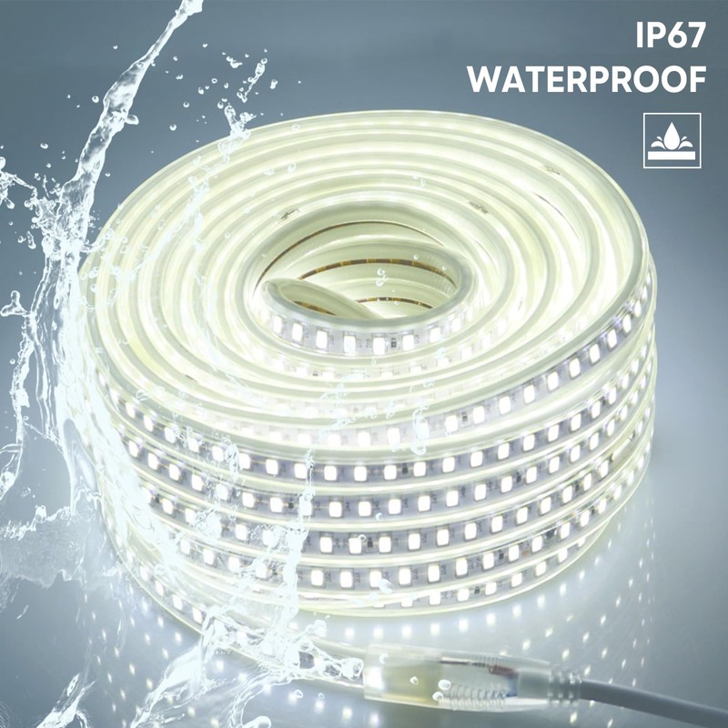 pcningled Outdoor LED Strip Lights Waterproof 32.8FT AC 110V Flexible