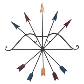Yamfurvo Colorful Iron Metal Bow and Arrow Wall Art Decor, Native American Style Metal Arrows,Wall Decoration, Wall Sculpture,25 x 27 Inches