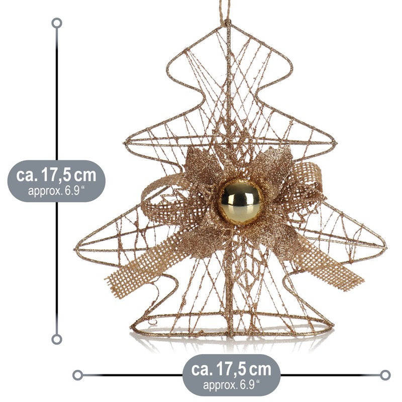 com-four® Decorative Christmas Tree - Glittering Christmas Fir for Hanging