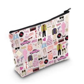 LEVLO Pretty In Pink Travel Cosmetic Bag 80's Fashion Candles Movie Storage Case Women Party 80's Pop Culture Gift (Pretty In Pink)