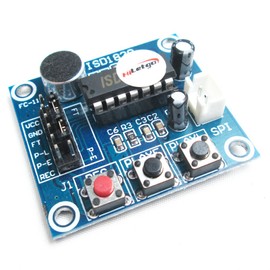 HiLetgo 2pcs ISD1820 Recording Module Voice Module The Voice Board telediphone Module Board with Microphones + Loudspeaker