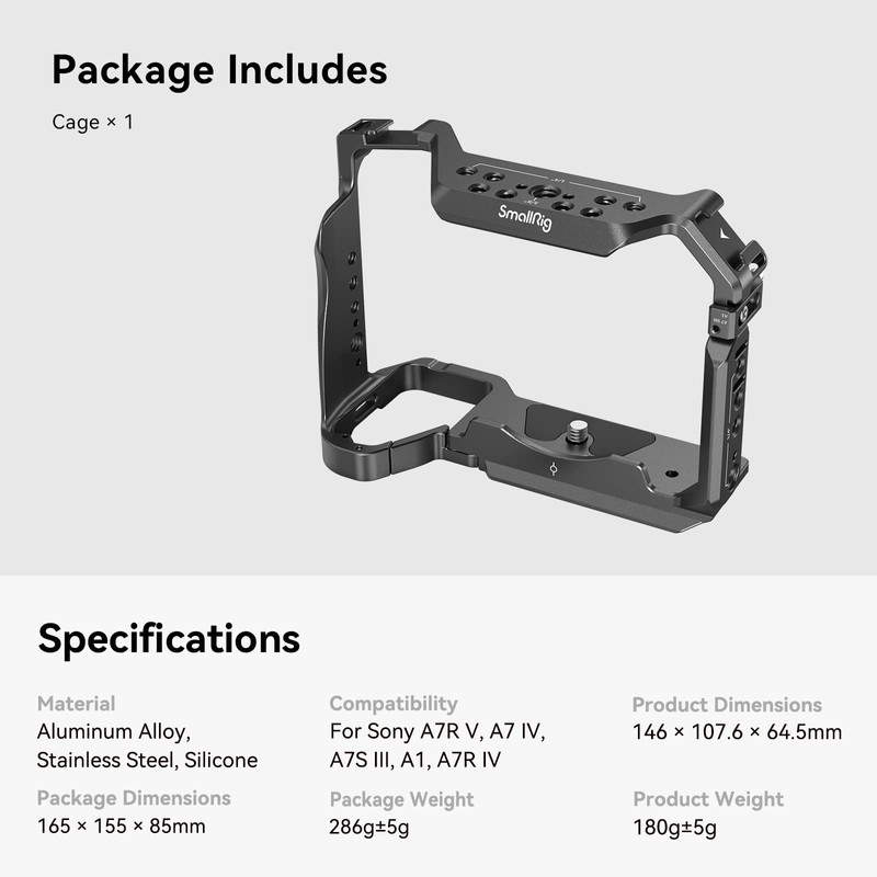 SmallRig Full Camera Cage for Sony Alpha 7R V/IV/S III/A7R