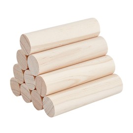 OLYCRAFT 10Pcs 99x24.5mm Wood Round Sticks Blank Round Dowels Rods Unfinished Wooden Dowel Rods Unfinished Wooden Strips Round Dowels Strips Wood Sticks for DIY Crafts Building Model Home Decor