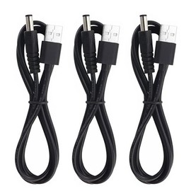 3Pack USB 2.0 A 1.2m Long Male to DC 5.5x2.1mm 12 Volt 24AWG DC Connector Charge Barrel Black Jack Power Cable