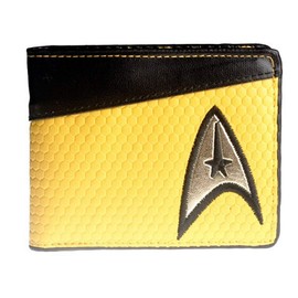Star SciFi Trek Yellow Command Logo Leather Bi Fold Wallet