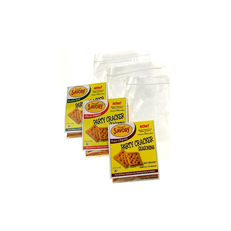 Savory Saltine Seasoning 1.4 Ounce Sampler Bundle, 3 Pack Original,