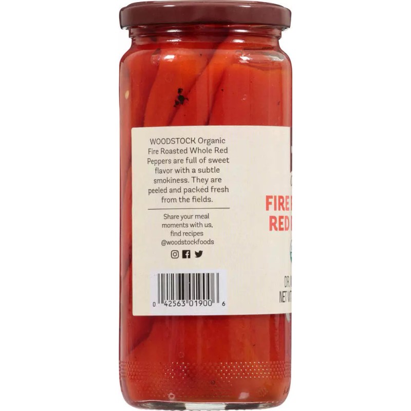 Woodstock Red Peppers Fire Roasted 16 Oz