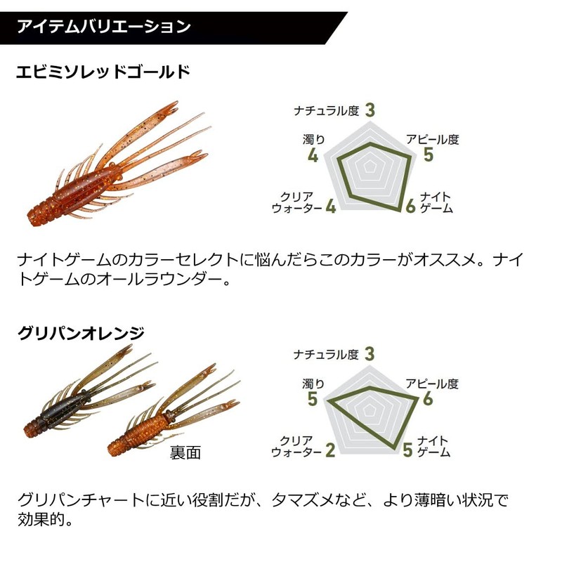 DAIWA Urban Shrimp 2.4 Grippanchato Worm for Chinning/Frilig