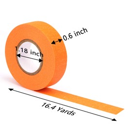 Hutou 8 Rolls Colored Masking Tape Rainbow Colors Painters Tape Colorful Craft Art Paper Tape for Kids Labeling Arts Crafts DIY Decorative Coding Decoration Teaching Supplies, 0.6 Inch x 16 Yard, 8 Colors