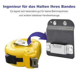 Tape Measure Belt Holster Tape Holder with Steel Clip Hook Measure Tool Holder for 5 cm Tool Belt (Not Included Tape Measure)
