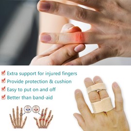 Jrery-KEY 12 PCS Buddy Straps for Fingers, Trigger Finger Straps Finger Loops Tapes for Injured Finger Support - Used for for Pinky Ring Middle Index Fingers, Comfortable and Stretchable