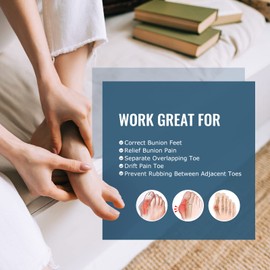 Welnove Upgraded Gel Toe Separators - 12 Pack Bunion Pads - Toe Spacers for Straightening Overlapping Toes, Bunions, Calluses (Blue)