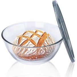 Ajrwiiy Large Glass Bowl for Sourdough Bread Making, 4.7 Quart Glass Mixing Bowl for Sourdough Bread with Lid, Clear Breads Proofing Bowl with Covers, Ideal for Kitchen, Storage