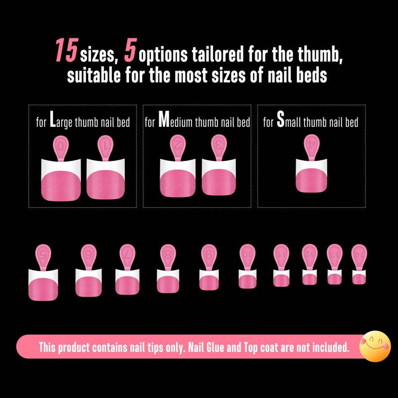NOVO OVO Short Toe Nail Tips White French Tip Press