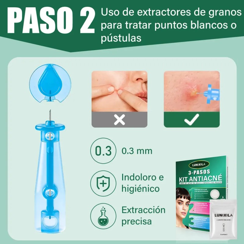 Lunixila Microagujas Para Parches Antiacné,conjunto De 3 En1