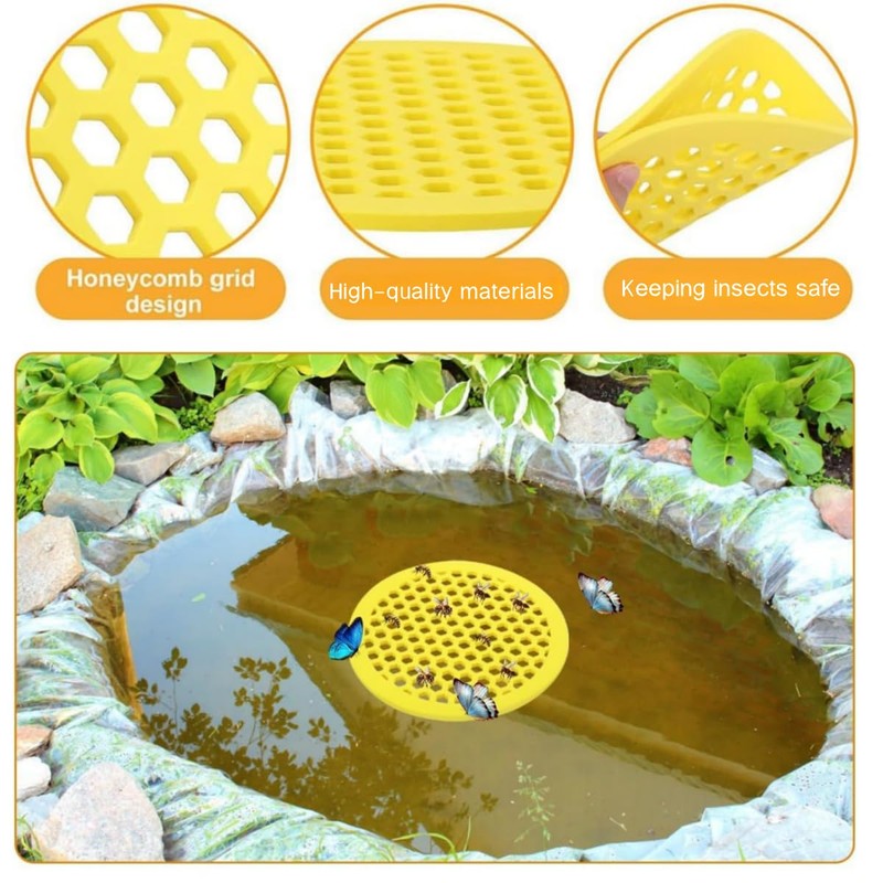 4Pcs Round Bee Feeder, Floating Butterfly Bee Watering Station, Outside