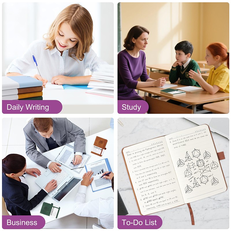 A6 Lined Hardcover Notebook, 192 Pages Journal Notebook with Elastic