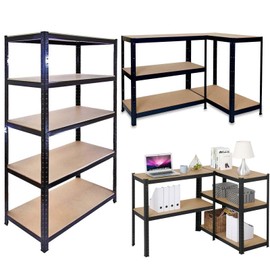 59" x 28" x 12" Storage Shelves, Heavy Duty 5-Tier Garage Shelving Unit, Metal Multi-Use Storage Rack for Home/Office/Dormitory/Garage, Adjustable Height Boltless Easy Installation