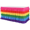 Forever Young Table Cloth Rainbow Colourful Party Decoration Table Skirt