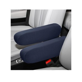 KVAEY 2 PCS Car Front Seat Armrest Covers, Elastic Fabric Stretch Car Seat Armrest Protectors, Soft Front Seat Armrest Cover Replacement, Universal Vehicle Accessories for Cars (Dark Blue)