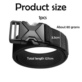 DtgEcd 1 Tactical Belt, Work Belt, Utility Belt, Work Belts for Men, Military Belt, Black, Quick-Release Nylon Belt with Plastic Buckle & Alloy Loop, Heavy-Duty & Adjustable for Work or Outdoor Use