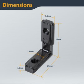 POWERTEC L-Shape Interior Inside Corner Connector Joint Bracket (20 Sets) – Fits T-Slot and V-Slot Profile Aluminum Extrusion, Ideal for CNC Machines, 3D Printer Frames, Custom Enclosures (74006)