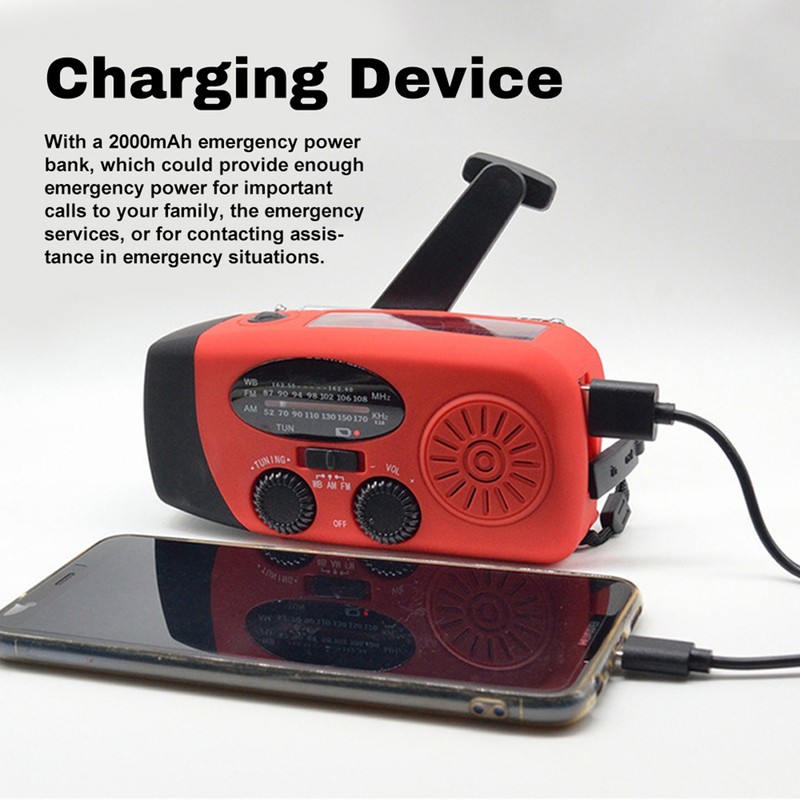 Emergency Hand Crank Radio with LED Flashlight, Portable Weather Radio