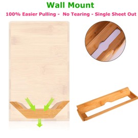 Cozee Bay Bamboo Paper Towel Dispenser, Paper Towel Holder for Kitchen Bathroom Toilet of Home and Commercial, Wall Mount or Countertop for Multifold, C Fold, Z fold, Trifold Hand Towels