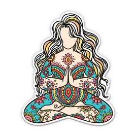 Yoga Girl Love Your Body - 8" Vinyl Sticker - for Car Laptop I-Pad - Waterproof Decal