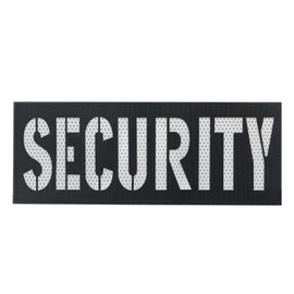 uuKen Security Patch Reflective Laser Cut 11x4 inches with Hook and Loop for Vests Jackets Clothing Bags Backpacks (RL Black,XL 11"×4")