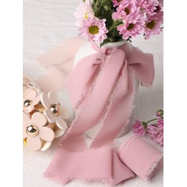 9 Rolls Chiffon Ribbon 1.5" x 5.46 Yd x 9 Rolls Handmade Cream Ribbon for Wrapping, Wedding Invitations, Bridal Bouquets, Home Decor (Multicolor-B)