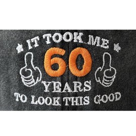 J.Ehonace 60th Birthday Baseball Cap - It Took Me 50 Years to Look This Good - Funny Embroidered Hat for Men & Women - Perfect 60th Birthday Gift Black