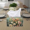 CREAMIC Floral Print Tissue Box Cover Rectangle Modern PU Leather