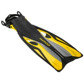 Italian Design Premium Tempered Glass Lens Anti-Fog Panoramic View Frameless Snorkel Mask, Elite Dry Snorkel Tube, Adjustable Fins - Mask Fin Snorkel Set