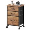 Maihail 3 Drawer Mobile File Cabinet with Wheels Fabric Vertical