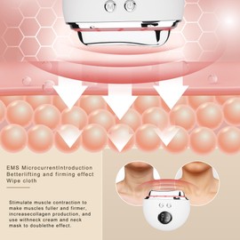 TAVADA EMS Gua Sha,Elektrisches Gesichtsmassagegerät,Gesichtsformungswerkzeug mit Rot,Blau,Grün&Buntfarbigslicht,EMS Gesichtsmassage mit Vibration & Wärme für Gesichtsstraffung,Anti Falten Anti Aging