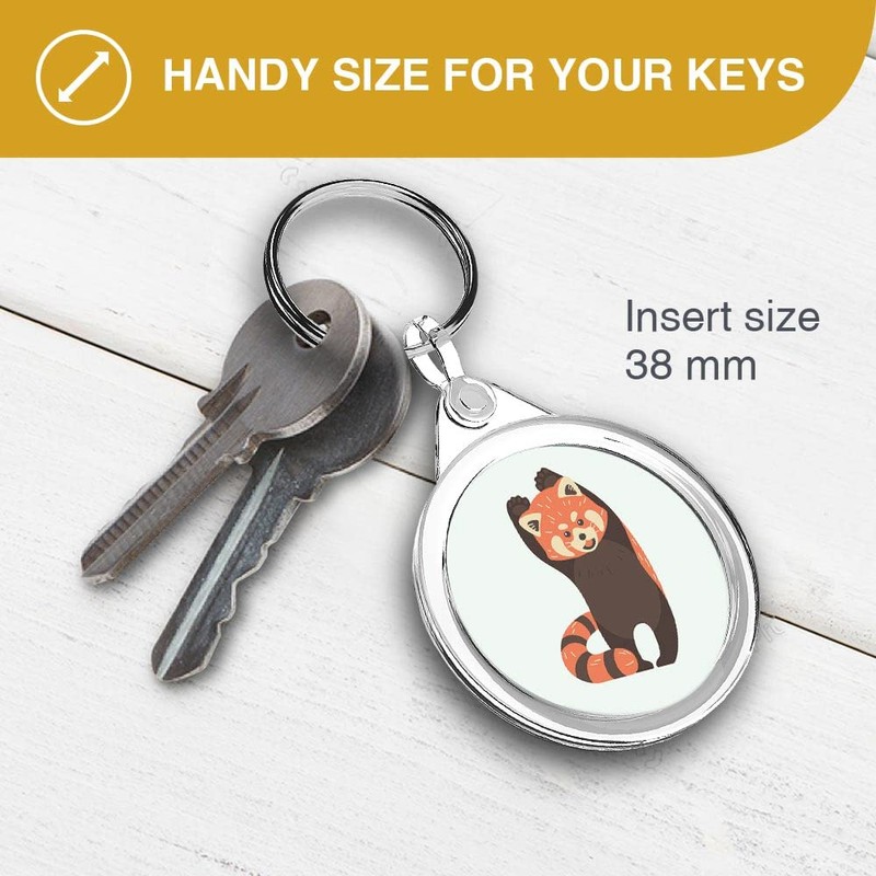 Destination Vinyl ltd 1 x Round Photo Keyring Red Panda