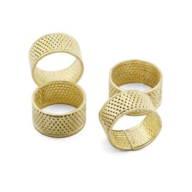 PZRT 4PCS Generic DIY Crafts Thickened Copper Sewing Thimbles Needle Safety Tools Golden Tailor Finger Protector