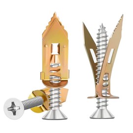 80pcs Self Drilling Drywall Anchors with Screws Kit, Upgraded Zinc Plated Steel Expansion Anchors (0.47x1.18 Inch) with 304 Stainless Steel Screws, No Drill Needed, Hold 75LB for Wall Hanging