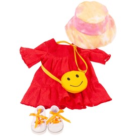 Götz Dress Redness 3403504 Combination Doll Clothing Size XL 5-Piece Clothing and Accessory Set for Standing Dolls 45-50 cm