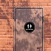 Signs ByLITA Circle Unisex Restroom Sign (White) - Large