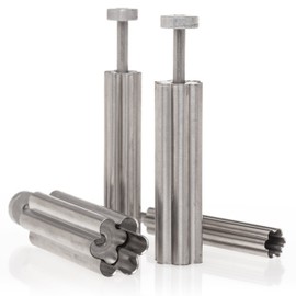 Ateco Plunger with Plain Edge Flower Cutter Set in Graduated Sizes, Stainless Steel, 4 Pc Set