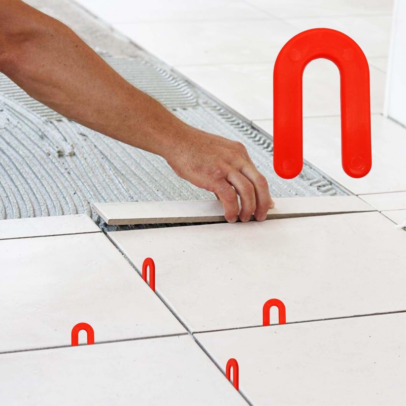 AUXBC 50PCS Horseshoe Tile Spacers, 1/8 Inch U-Shape Plastic Structural